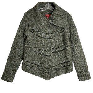 Sundance Lambswool Fly Away Cardigan Women's S Olive‎ Green Open Knit